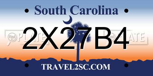 2X27B4 South Carolina License Plate