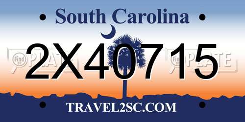 2X40715 South Carolina License Plate