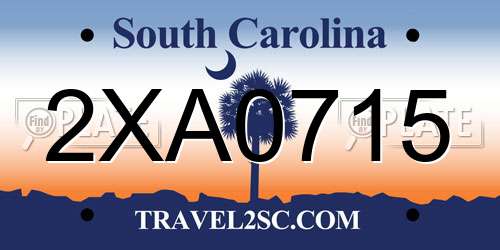 2XA0715 South Carolina License Plate