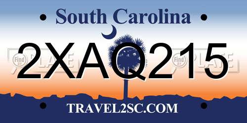 2XAQ215 South Carolina License Plate