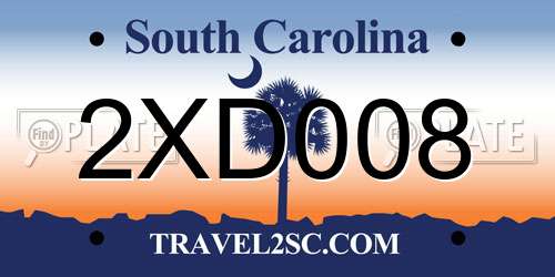 2XD008 South Carolina License Plate