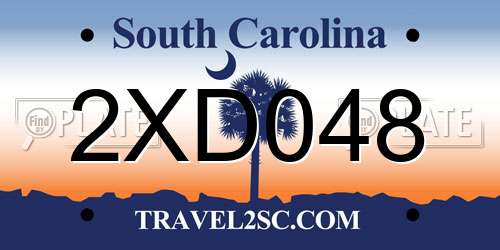 2XD048 South Carolina License Plate