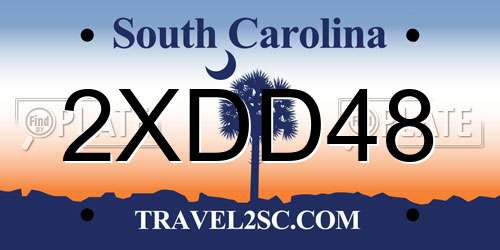 2XDD48 South Carolina License Plate