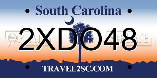 2XDO48 South Carolina License Plate