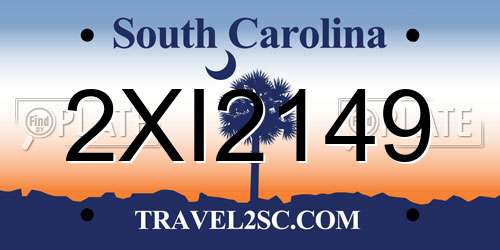 2XI2149 South Carolina License Plate