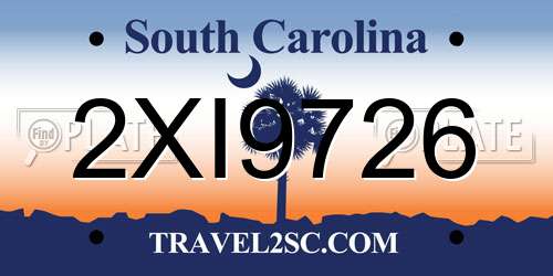2XI9726 South Carolina License Plate