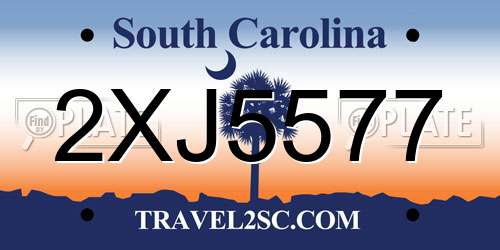 2XJ5577 South Carolina License Plate