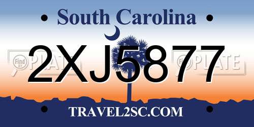 2XJ5877 South Carolina License Plate