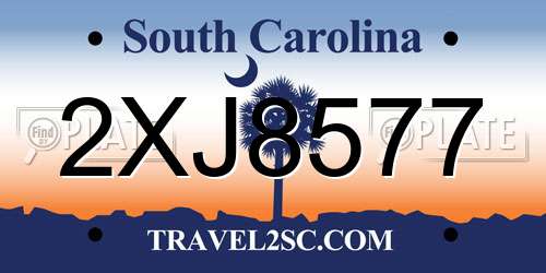 2XJ8577 South Carolina License Plate