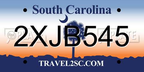 2XJB545 South Carolina License Plate