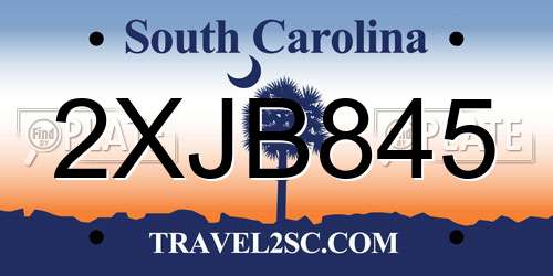 2XJB845 South Carolina License Plate