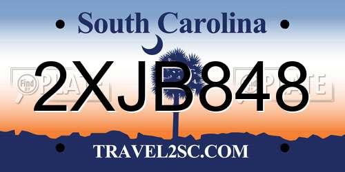 2XJB848 South Carolina License Plate