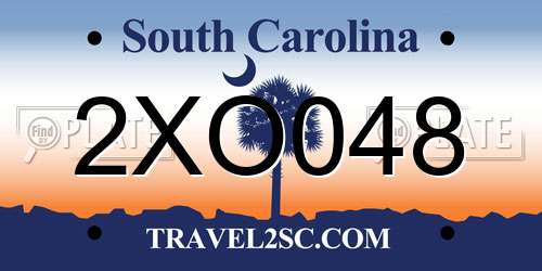 2XO048 South Carolina License Plate