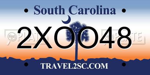 2XOO48 South Carolina License Plate