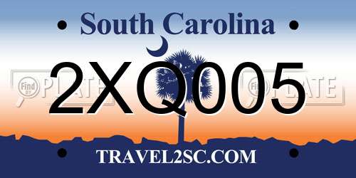2XQ005 South Carolina License Plate