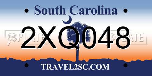 2XQ048 South Carolina License Plate