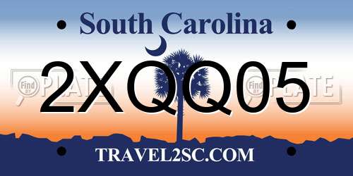 2XQQ05 South Carolina License Plate