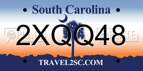 2XQQ48 South Carolina License Plate