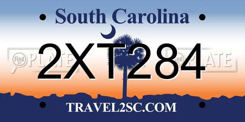 2XT284 South Carolina License Plate
