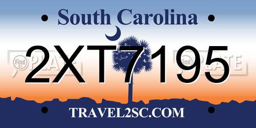 2XT7195 South Carolina License Plate
