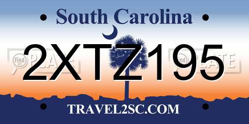 2XTZ195 South Carolina License Plate