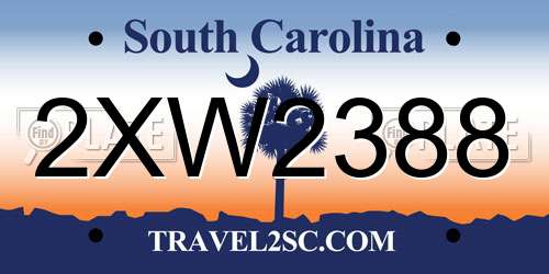 2XW2388 South Carolina License Plate