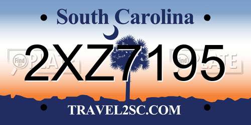 2XZ7195 South Carolina License Plate