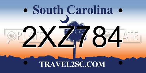 2XZ784 South Carolina License Plate