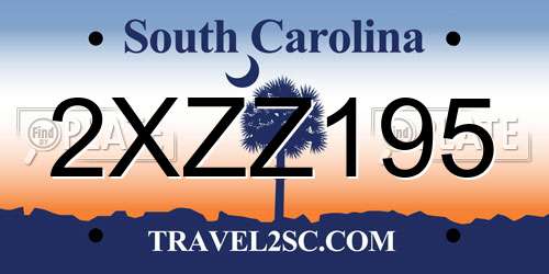 2XZZ195 South Carolina License Plate
