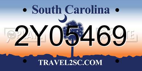 2Y05469 South Carolina License Plate
