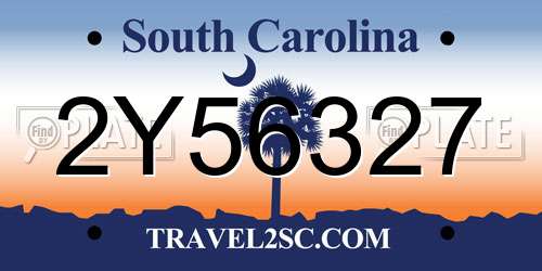 2Y56327 South Carolina License Plate