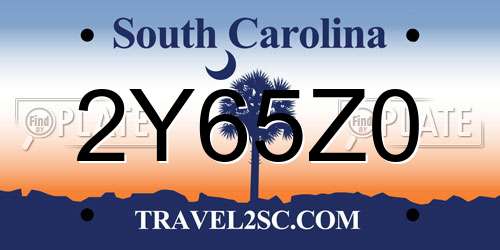 2Y65Z0 South Carolina License Plate