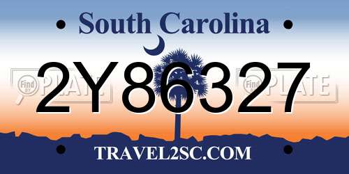 2Y86327 South Carolina License Plate