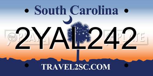 2YAL242 South Carolina License Plate