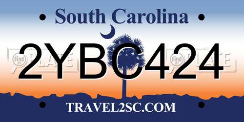 2YBC424 South Carolina License Plate