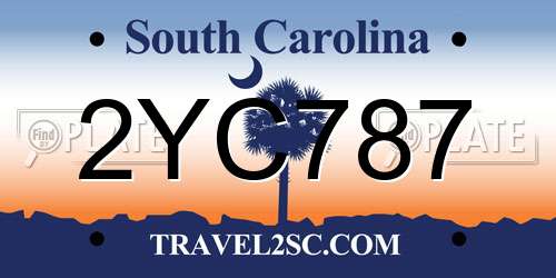 2YC787 South Carolina License Plate
