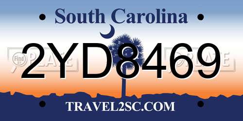 2YD8469 South Carolina License Plate