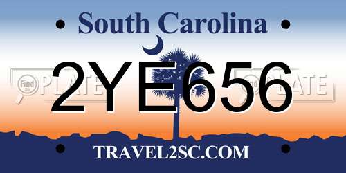 2YE656 South Carolina License Plate