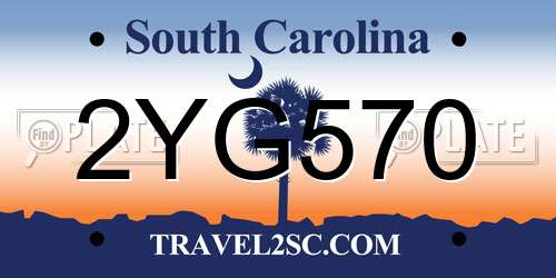 2YG570 South Carolina License Plate