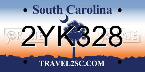 2YK328 South Carolina License Plate