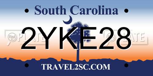 2YKE28 South Carolina License Plate