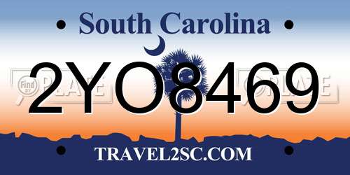 2YO8469 South Carolina License Plate