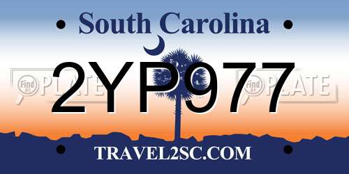 2YP977 South Carolina License Plate