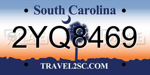 2YQ8469 South Carolina License Plate