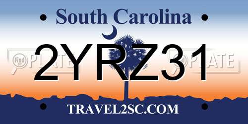 2YRZ31 South Carolina License Plate