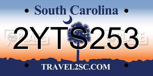 2YTS253 South Carolina License Plate