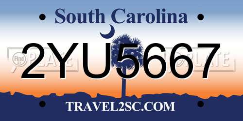 2YU5667 South Carolina License Plate