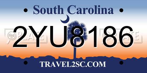 2YU8186 South Carolina License Plate