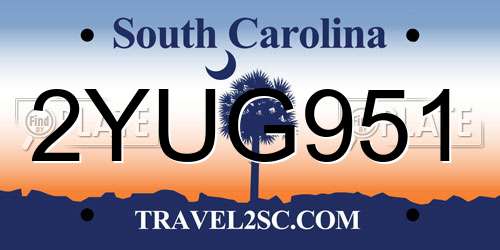 2YUG951 South Carolina License Plate
