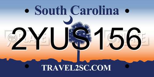 2YUS156 South Carolina License Plate